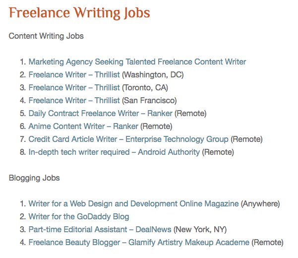 Freelance Online Writing Jobs