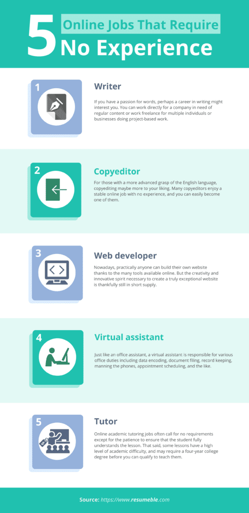 Online Work From Home Jobs No Experience