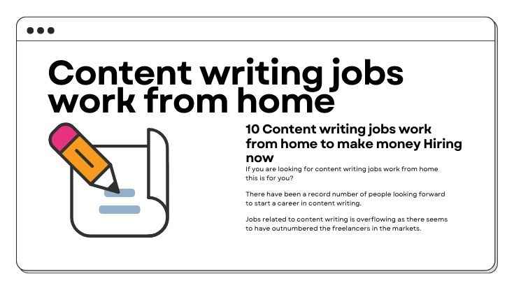 Work From Home Content Writing Jobs