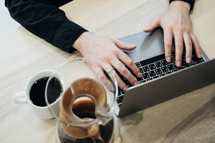 Laptop and coffee