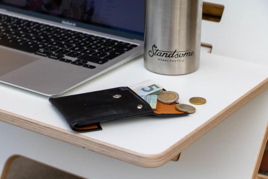 Laptop and money