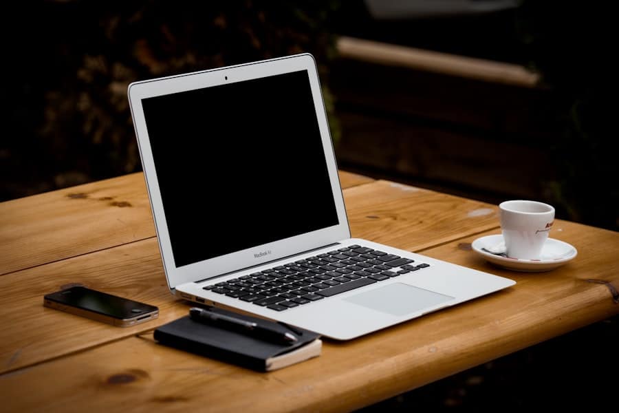Laptop and coffee