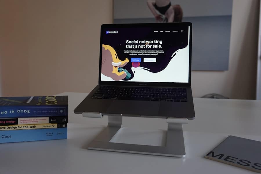 Photo Laptop and textbooks